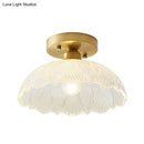 GobekUsa Classic Glass Ceiling Light Fixture w/ Brass Lamp Holder for Corridors