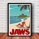 GobekUsa Classic JAWS Movie Poster Canvas Wall Art