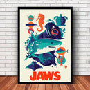 GobekUsa Classic JAWS Movie Poster Canvas Wall Art