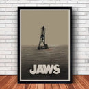 Classic black framed jaws movie poster canvas wall art living room by Decorbites