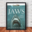 Classic black framed jaws movie poster canvas wall art living room by Decorbites