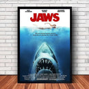 Classic black framed jaws movie poster canvas wall art living room by Decorbites