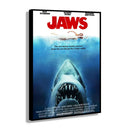 Classic black framed jaws movie poster canvas wall art living room by Decorbites