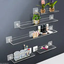 Modern clear wall mounted acrylic shelves – bathroom storage organizer by Decorbites