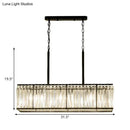 GobekUsa Clear Crystal Island Pendant Light with 5 Bulbs for Modern Dining Rooms