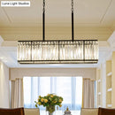 GobekUsa Clear Crystal Island Pendant Light with 5 Bulbs for Modern Dining Rooms