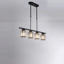 GobekUsa Clear Crystal Pendant Island Light - Elegant Hanging Fixture for Dining Room