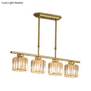 GobekUsa Clear Crystal Pendant Island Light - Elegant Hanging Fixture for Dining Room