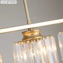 GobekUsa Clear Crystal Pendant Island Light - Elegant Hanging Fixture for Dining Room