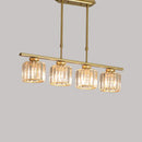 GobekUsa Clear Crystal Pendant Island Light - Elegant Hanging Fixture for Dining Room