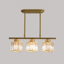 GobekUsa Clear Crystal Pendant Island Light - Elegant Hanging Fixture for Dining Room
