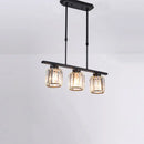 GobekUsa Clear Crystal Pendant Island Light - Elegant Hanging Fixture for Dining Room