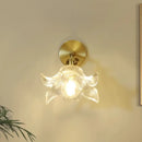 GobekUsa Clear Flower Glass LED Wall Lamp with Pull Chain Switch