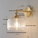 GobekUsa Clear Flower Glass LED Wall Lamp with Pull Chain Switch