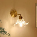 GobekUsa Clear Flower Glass LED Wall Lamp with Pull Chain Switch