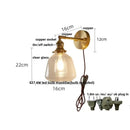 GobekUsa Clear Flower Glass LED Wall Lamp with Pull Chain Switch
