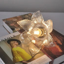 GobekUsa Clear Flower Glass LED Wall Lamp with Pull Chain Switch