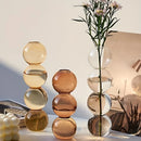 GobekUsa Clear Glass Bubble Vase for Home Decor
