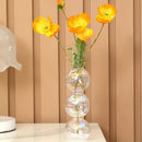 Vibrant stacked glass bubble vase living room decor by Decorbites