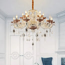 GobekUsa Clear Glass Chandelier Candelabra with Traditional Carving, Crystal Accents
