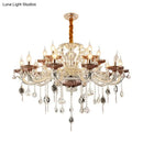 GobekUsa Clear Glass Chandelier Candelabra with Traditional Carving, Crystal Accents