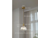 GobekUsa Clear Glass LED Pendant Light for Bedside Living Dining Decor
