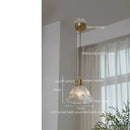 GobekUsa Clear Glass LED Pendant Light for Bedside Living Dining Decor