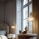 GobekUsa Clear Glass LED Pendant Light for Bedside Living Dining Decor