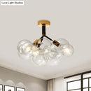 GobekUsa Clear Glass Semi Flush Ceiling Light with Contemporary Bubble Design for Foyer and Corridor Illumination