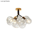 GobekUsa Clear Glass Semi Flush Ceiling Light with Contemporary Bubble Design for Foyer and Corridor Illumination