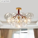 GobekUsa Clear Glass Semi Flush Ceiling Light with Contemporary Bubble Design for Foyer and Corridor Illumination