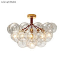 GobekUsa Clear Glass Semi Flush Ceiling Light with Contemporary Bubble Design for Foyer and Corridor Illumination