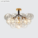 GobekUsa Clear Glass Semi Flush Ceiling Light with Contemporary Bubble Design for Foyer and Corridor Illumination