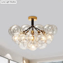 GobekUsa Clear Glass Semi Flush Ceiling Light with Contemporary Bubble Design for Foyer and Corridor Illumination