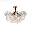 GobekUsa Clear Glass Semi Flush Ceiling Light with Contemporary Bubble Design for Foyer and Corridor Illumination