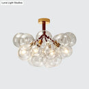 GobekUsa Clear Glass Semi Flush Ceiling Light with Contemporary Bubble Design for Foyer and Corridor Illumination