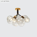 GobekUsa Clear Glass Semi Flush Ceiling Light with Contemporary Bubble Design for Foyer and Corridor Illumination