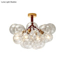 GobekUsa Clear Glass Semi Flush Ceiling Light with Contemporary Bubble Design for Foyer and Corridor Illumination