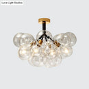 GobekUsa Clear Glass Semi Flush Ceiling Light with Contemporary Bubble Design for Foyer and Corridor Illumination