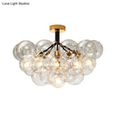 GobekUsa Clear Glass Semi Flush Ceiling Light with Contemporary Bubble Design for Foyer and Corridor Illumination