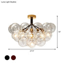 GobekUsa Clear Glass Semi Flush Ceiling Light with Contemporary Bubble Design for Foyer and Corridor Illumination