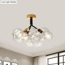 GobekUsa Clear Glass Semi Flush Ceiling Light with Contemporary Bubble Design for Foyer and Corridor Illumination