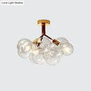 GobekUsa Clear Glass Semi Flush Ceiling Light with Contemporary Bubble Design for Foyer and Corridor Illumination