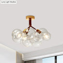 GobekUsa Clear Glass Semi Flush Ceiling Light with Contemporary Bubble Design for Foyer and Corridor Illumination