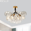 GobekUsa Clear Glass Semi Flush Ceiling Light with Contemporary Bubble Design for Foyer and Corridor Illumination