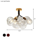 GobekUsa Clear Glass Semi Flush Ceiling Light with Contemporary Bubble Design for Foyer and Corridor Illumination