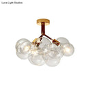 GobekUsa Clear Glass Semi Flush Ceiling Light with Contemporary Bubble Design for Foyer and Corridor Illumination