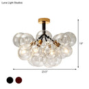 GobekUsa Clear Glass Semi Flush Ceiling Light with Contemporary Bubble Design for Foyer and Corridor Illumination