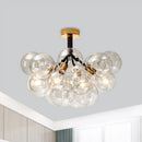 GobekUsa Clear Glass Semi Flush Ceiling Light with Contemporary Bubble Design for Foyer and Corridor Illumination
