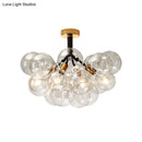 GobekUsa Clear Glass Semi Flush Ceiling Light with Contemporary Bubble Design for Foyer and Corridor Illumination